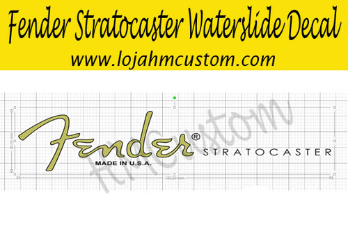 Fender Stratocaster Custom Headstock Logo Waterslide Decal ( Light Gold )