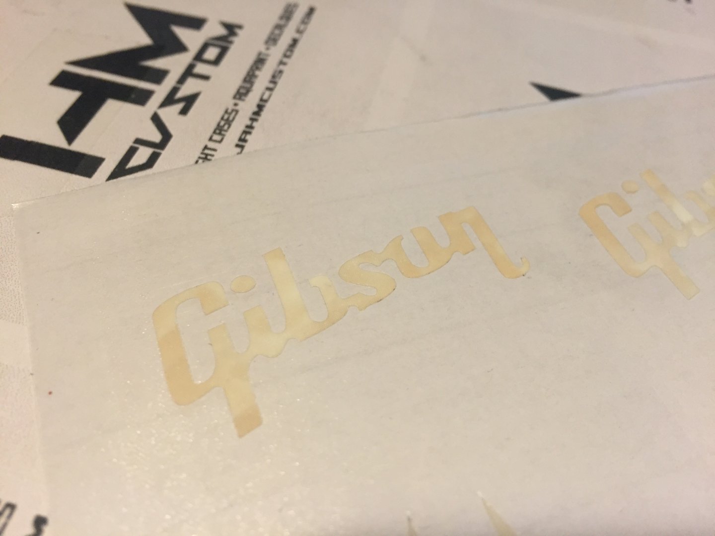 Vinyl Sticker Gibson LP Diamond Custom Headstock Fake White MOP Logo 