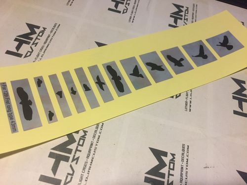 Fret Markers Inlay Sticker Decal Guitar & Bass Neck - Birds in Block