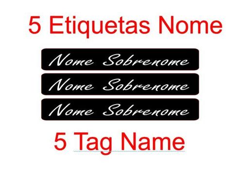 Set 5 Name Tag Sticker ( 2.64 x 0.37 in )