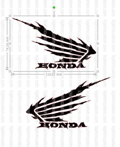 Set 2 Honda Wings Custom Vinyl Sticker