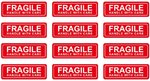 12 x 76 mm Fragil Waterproof Label Stickers
