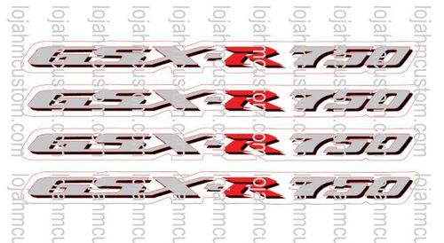 Set 4 GSX-R 750 Wheels Stickers ( Clear Background )