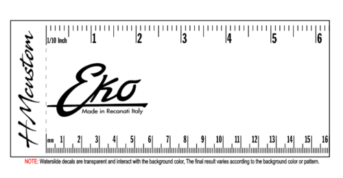 Eko Made in Recanati Italy Guitar WaterSlide Logo Decal