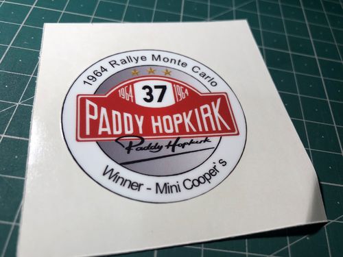 Paddy Hopkirk Rallye Monte Carlo Vinyl Sticker