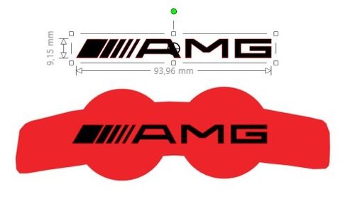 Set 2 AMG Car Brake Caliper Vinyl Sticker