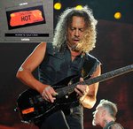 Autocolante Kirk Hammett ESP KH-2 Caution HOT para Guitarra