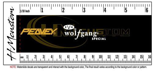 Peavey EVH Wolfgang Special GOLD & WHITE Waterslide Decal