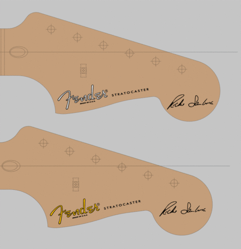 Fender Strato Ritchie Sambora Guitar Headstock Waterslide Logo Decal